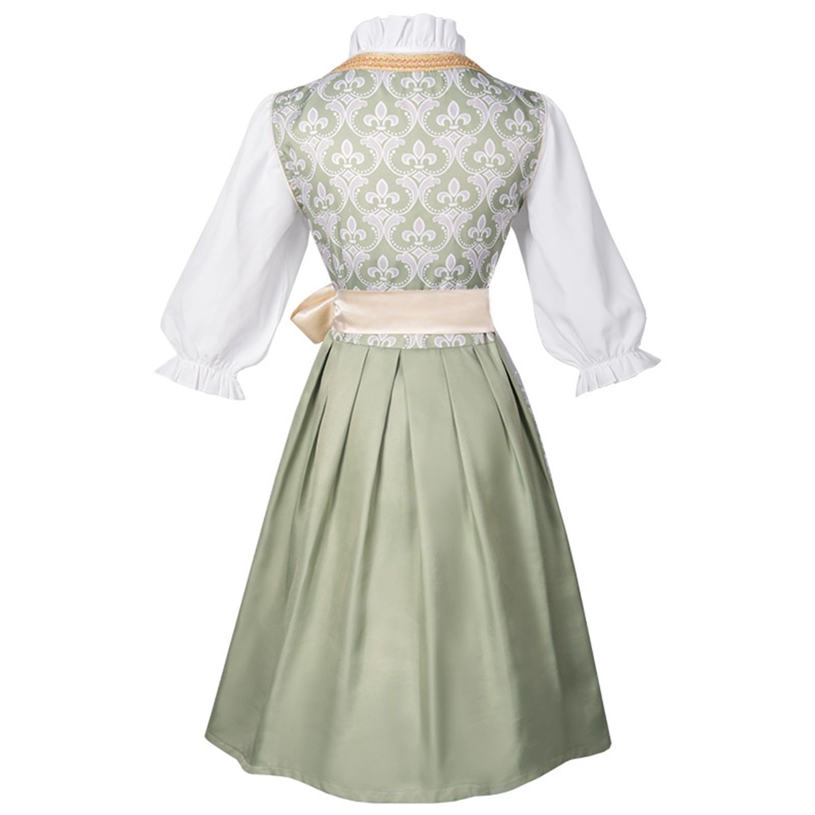 Elegantes Champagne Gold Dirndl mit Schürze und Bluse für das Oktoberfest