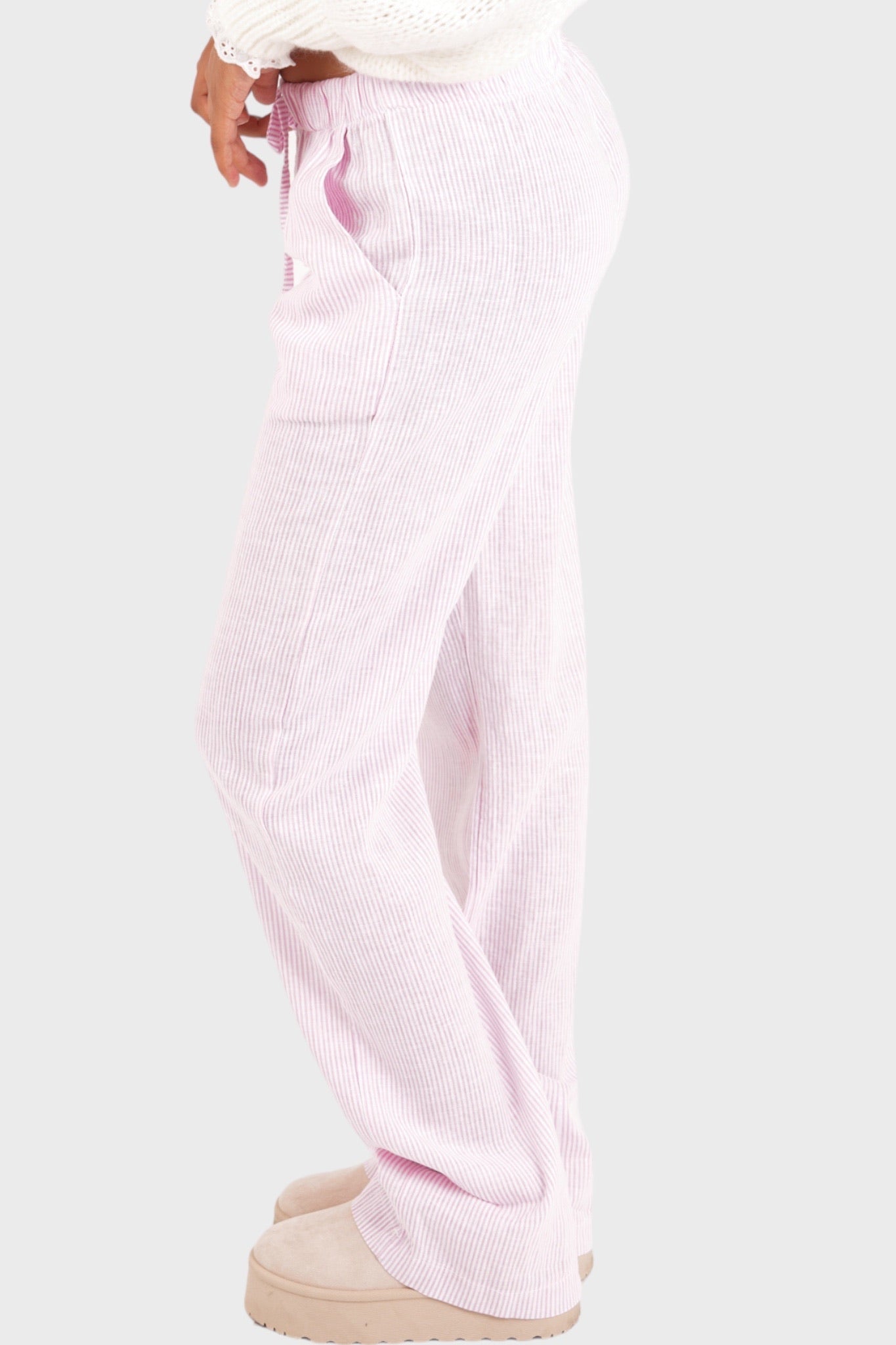 Freja™ | Elegante Streifenhose in Pink - S