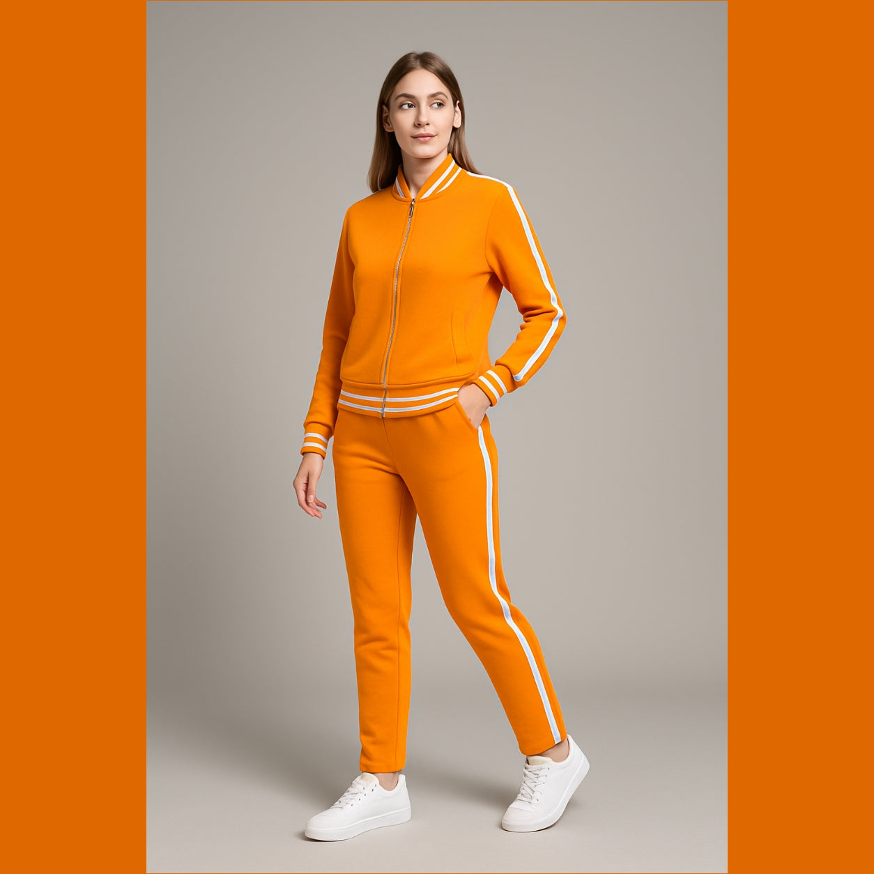 Melia | Sportlich-elegantes zweiteiliges Set mit weißen Akzenten