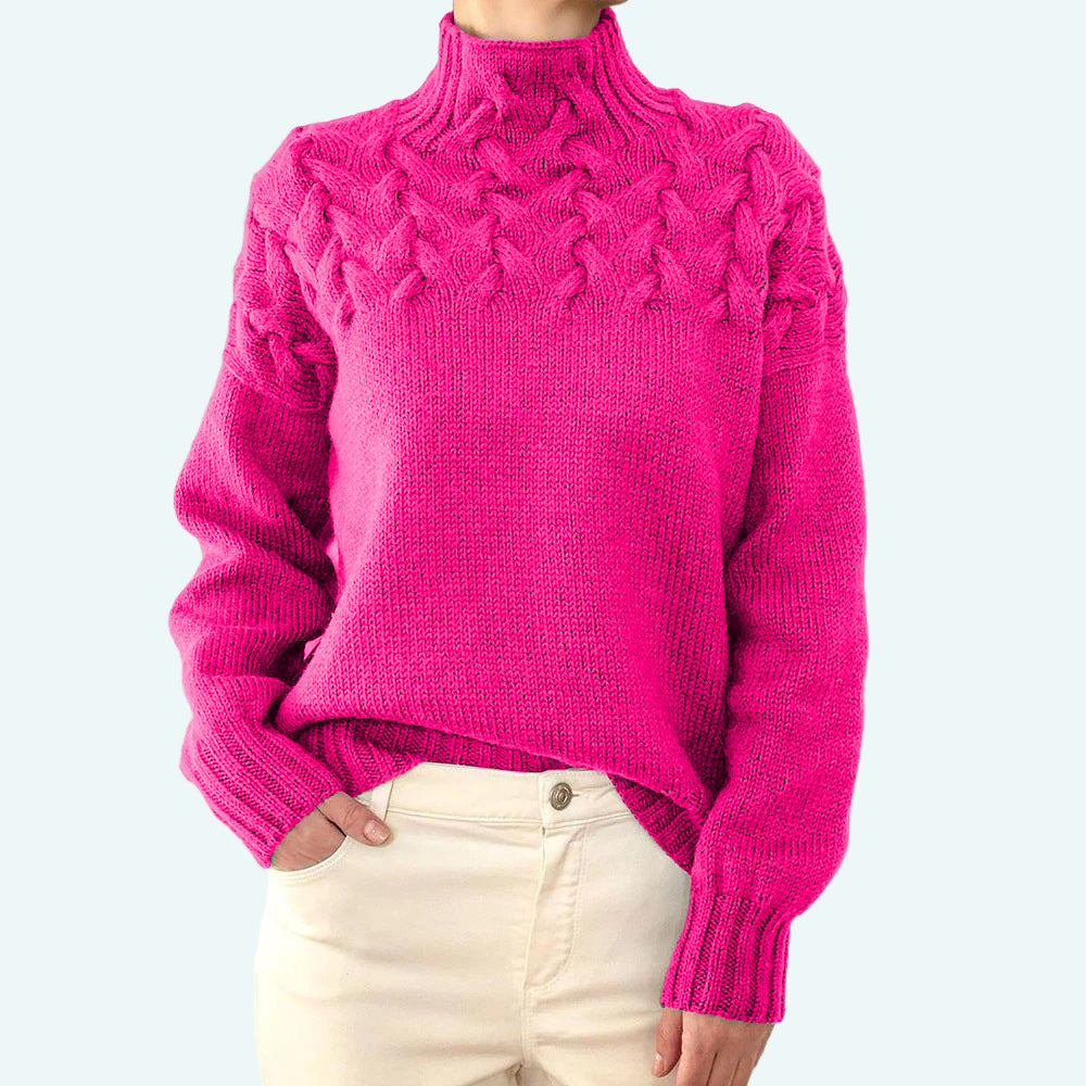 Tivia | Weicher Strickpullover mit hohem Kragen