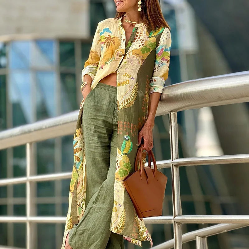 Isla | bequemes Leinen-Set mit Kordel-Design für den Sommer