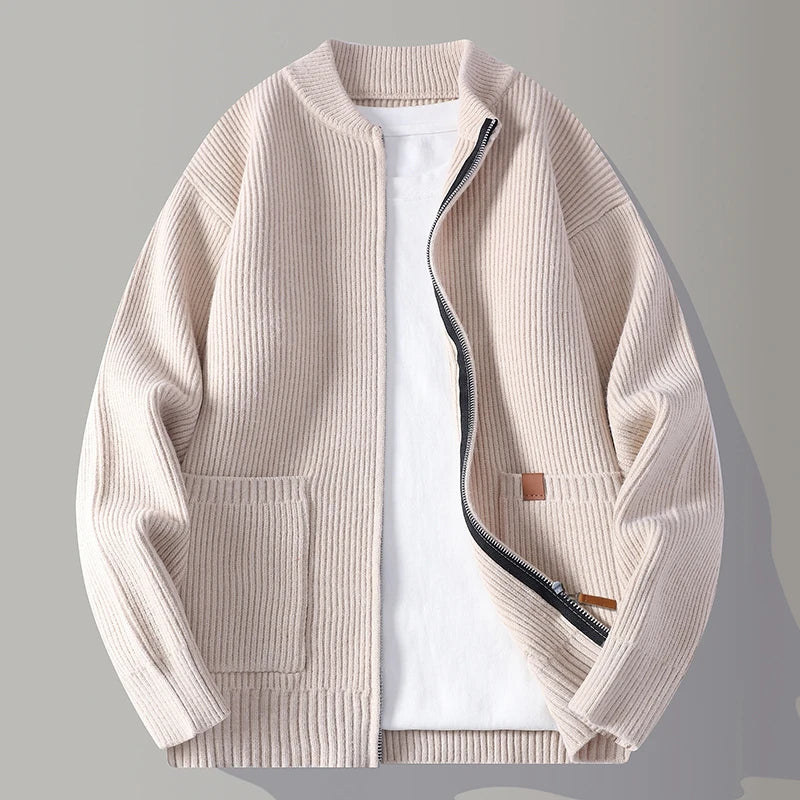 Jeffrey | Gerippte Strickjacke