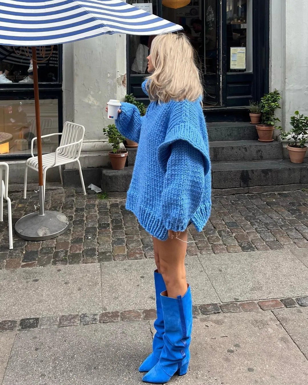 Enna | Übergroßes Strickkleid mit Rollkragen