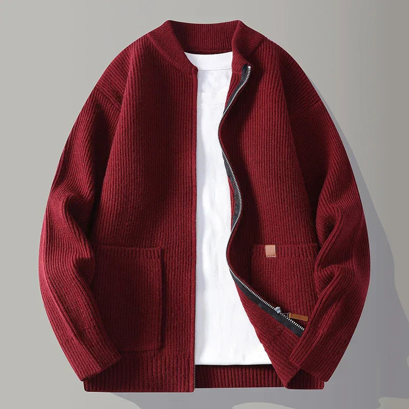 Jeffrey | Gerippte Strickjacke