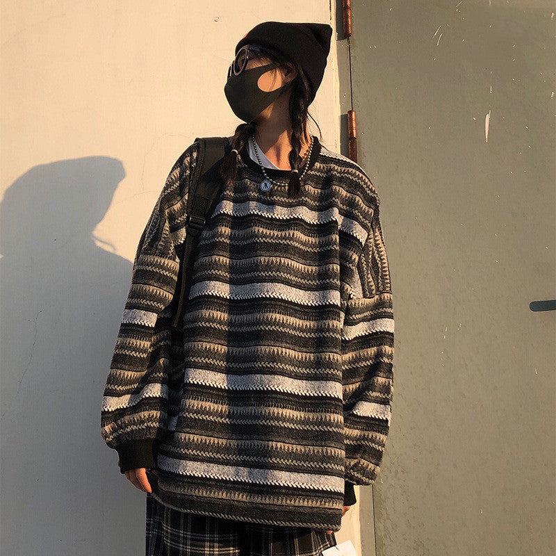 Syneira | Vintage Strickpullover mit Streifenmuster