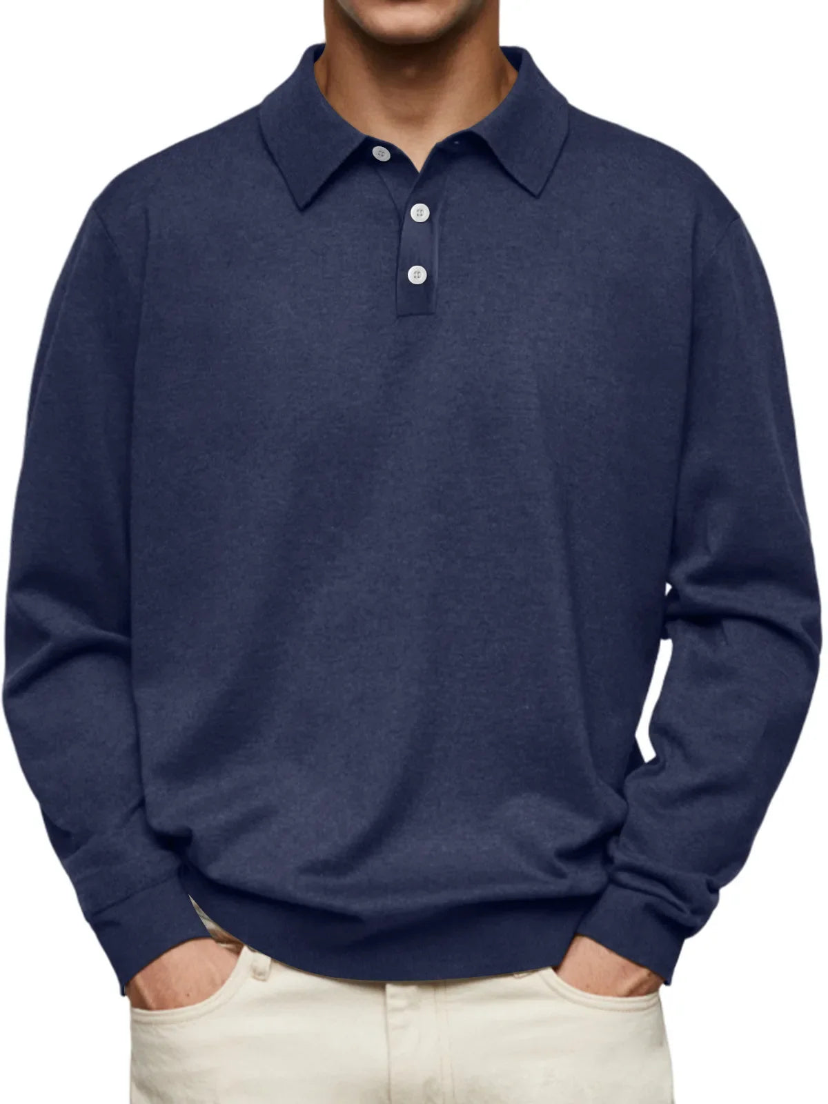 Been | Lässiges Langarm-Poloshirt