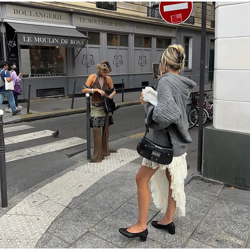 Seralie | Asymmetrischer Rollkragenpullover in Übergröße-Optik