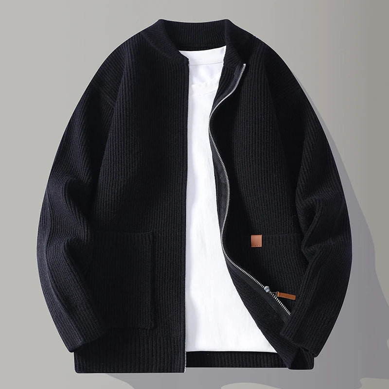 Jeffrey | Gerippte Strickjacke