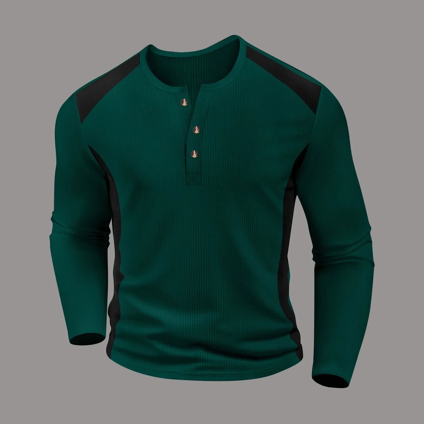 Jovan | Waffelgestreiftes Langarmshirt