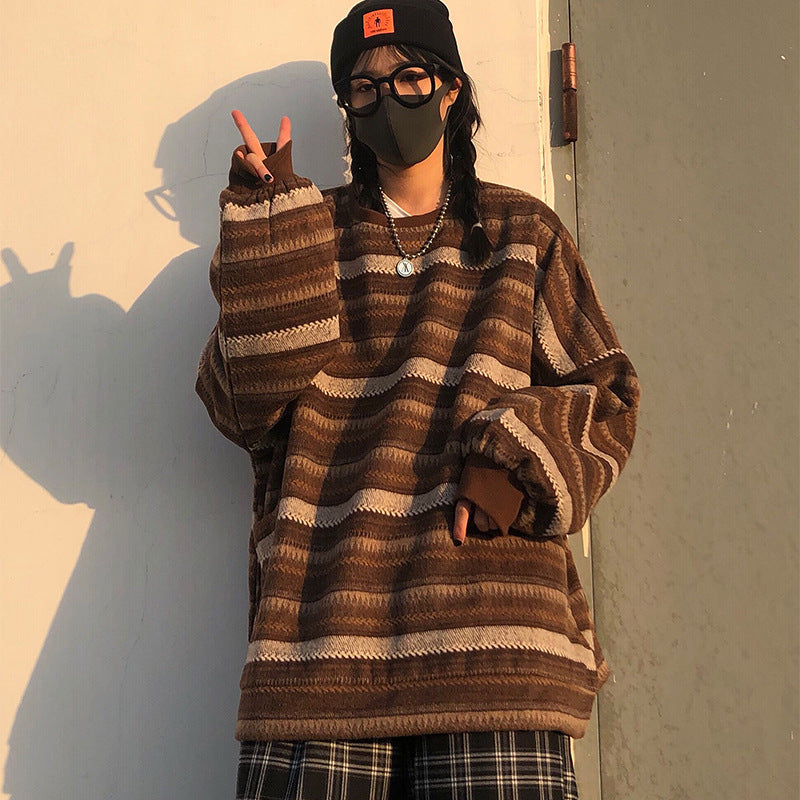 Syneira | Vintage Strickpullover mit Streifenmuster