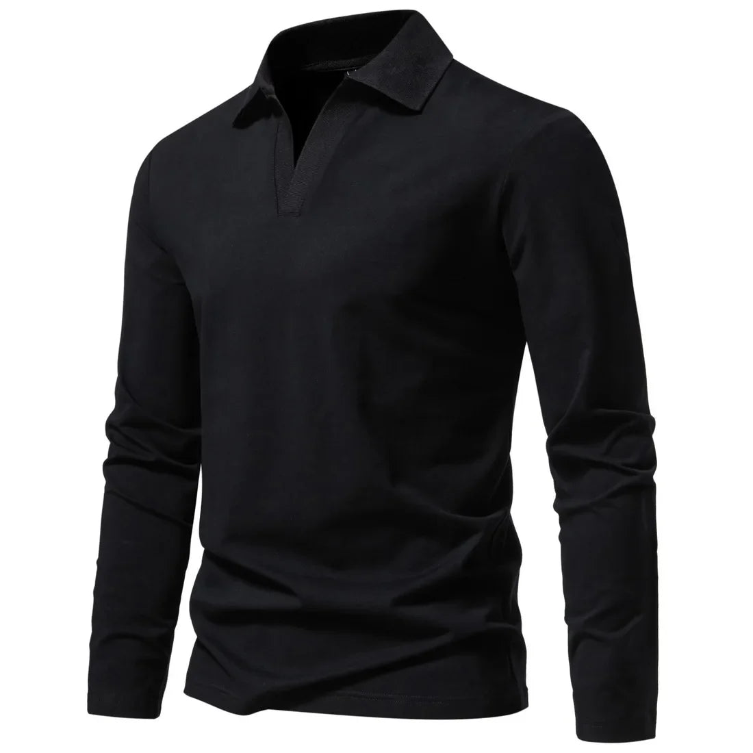 Jason | stilvolles langärmeliges Baumwoll-Poloshirt für Herren