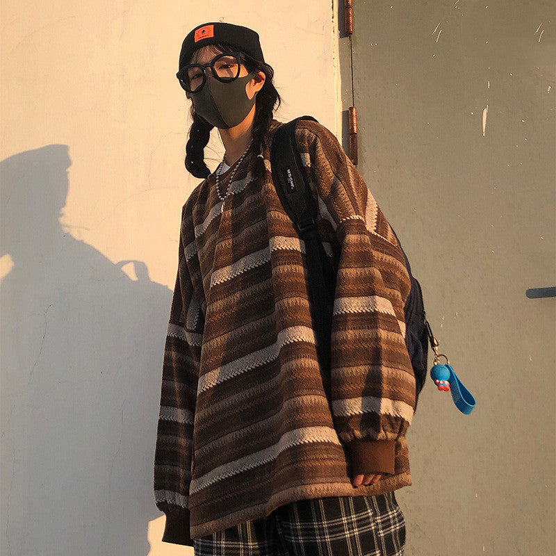 Syneira | Vintage Strickpullover mit Streifenmuster