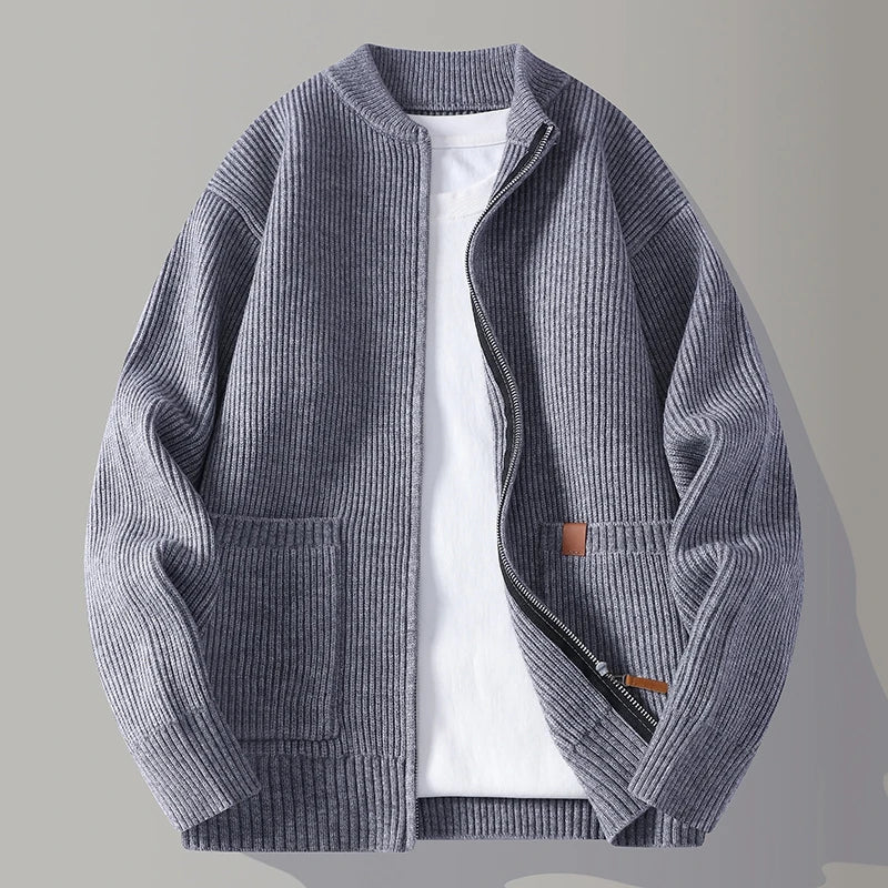 Jeffrey | Gerippte Strickjacke