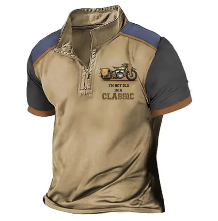 Caleb | Polohemd im Vintage-Stil mit Logodruck