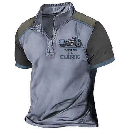Caleb | Polohemd im Vintage-Stil mit Logodruck