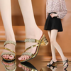 Shea | Strass-Sandalen mit Blockabsatz