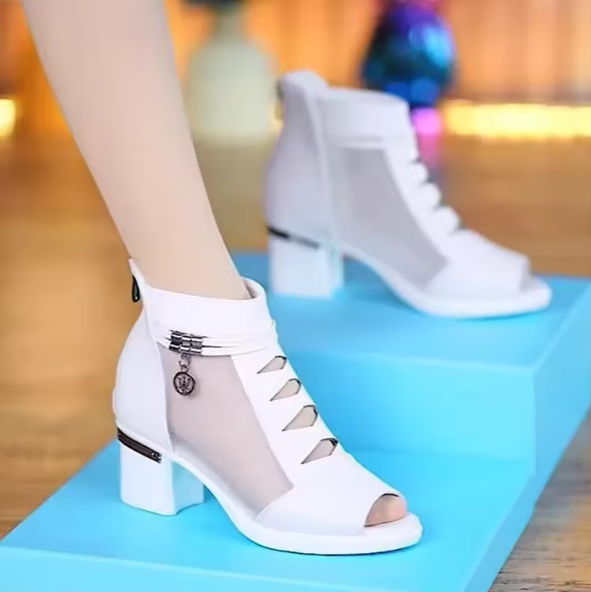 Gaia | Leder Sandalen mit mittlerem Absatz