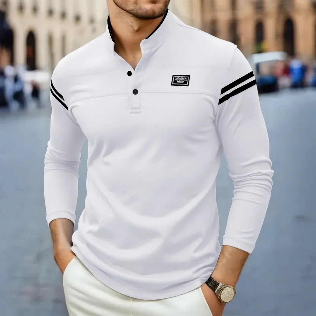 Hamad | Modernes, tailliertes Langarmshirt mit Kragen