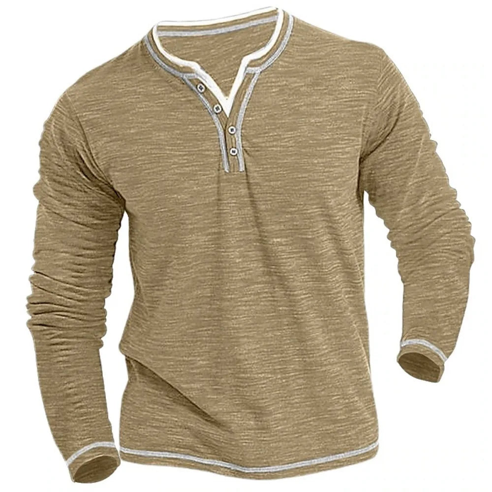 Andrew | Lange Mouw T-shirt met V-hals, stijlvol & comfortabel