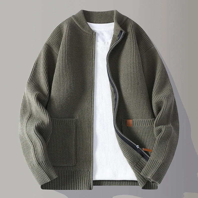 Jeffrey | Gerippte Strickjacke