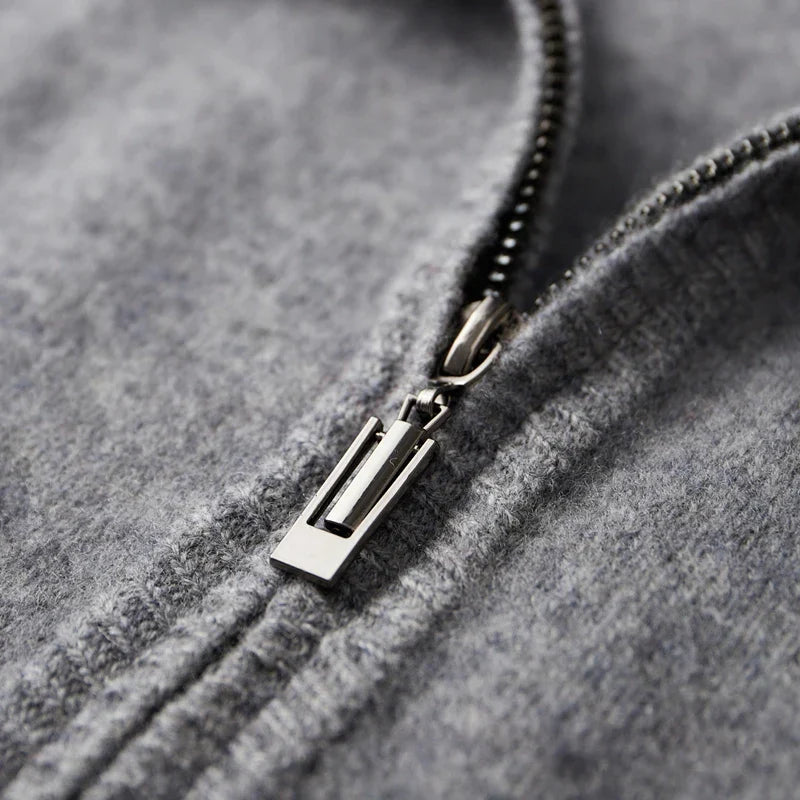 Ricky | Minimalistische Zip-Jacke mit feinen Strickdetails