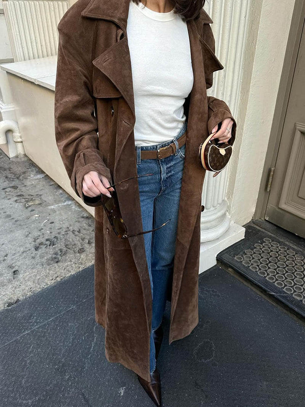 Deseree | Wildleder-Trenchcoat
