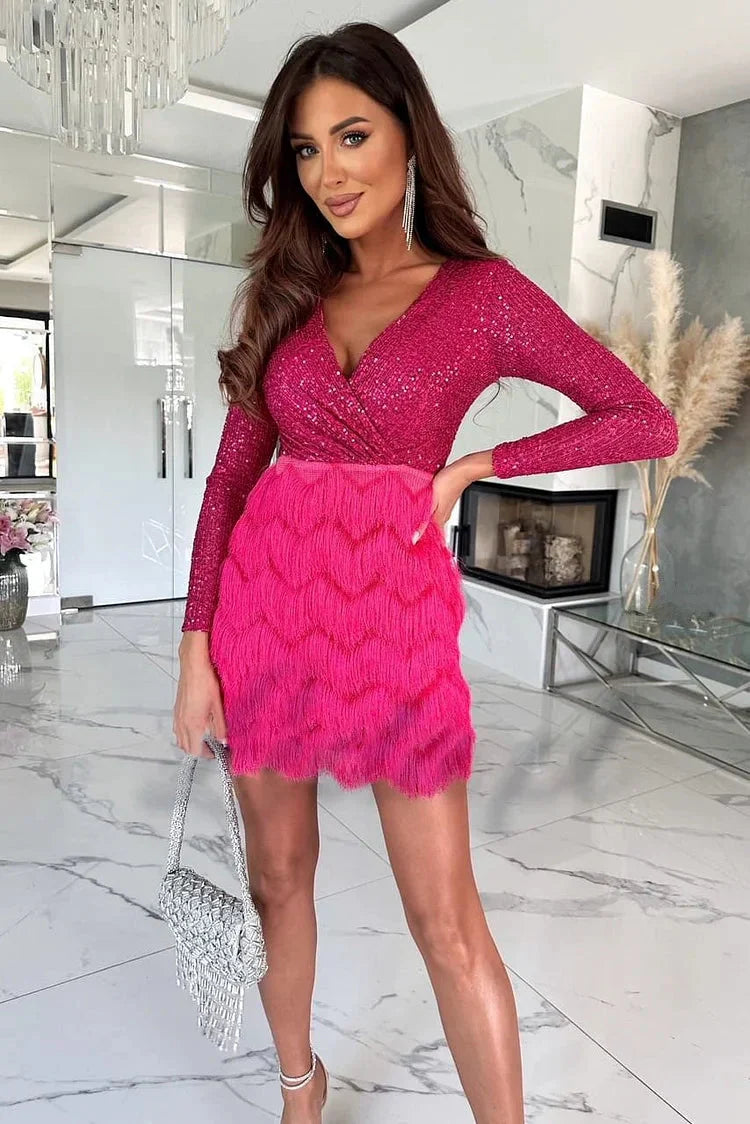 Lareen | Exklusives Cocktailkleid mit funkelndem Oberteil