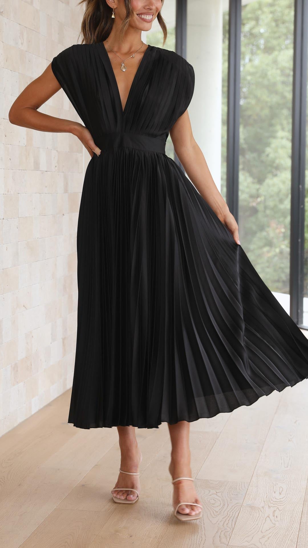 Camille | Stilvolles plissiertes Kleid für den Abend