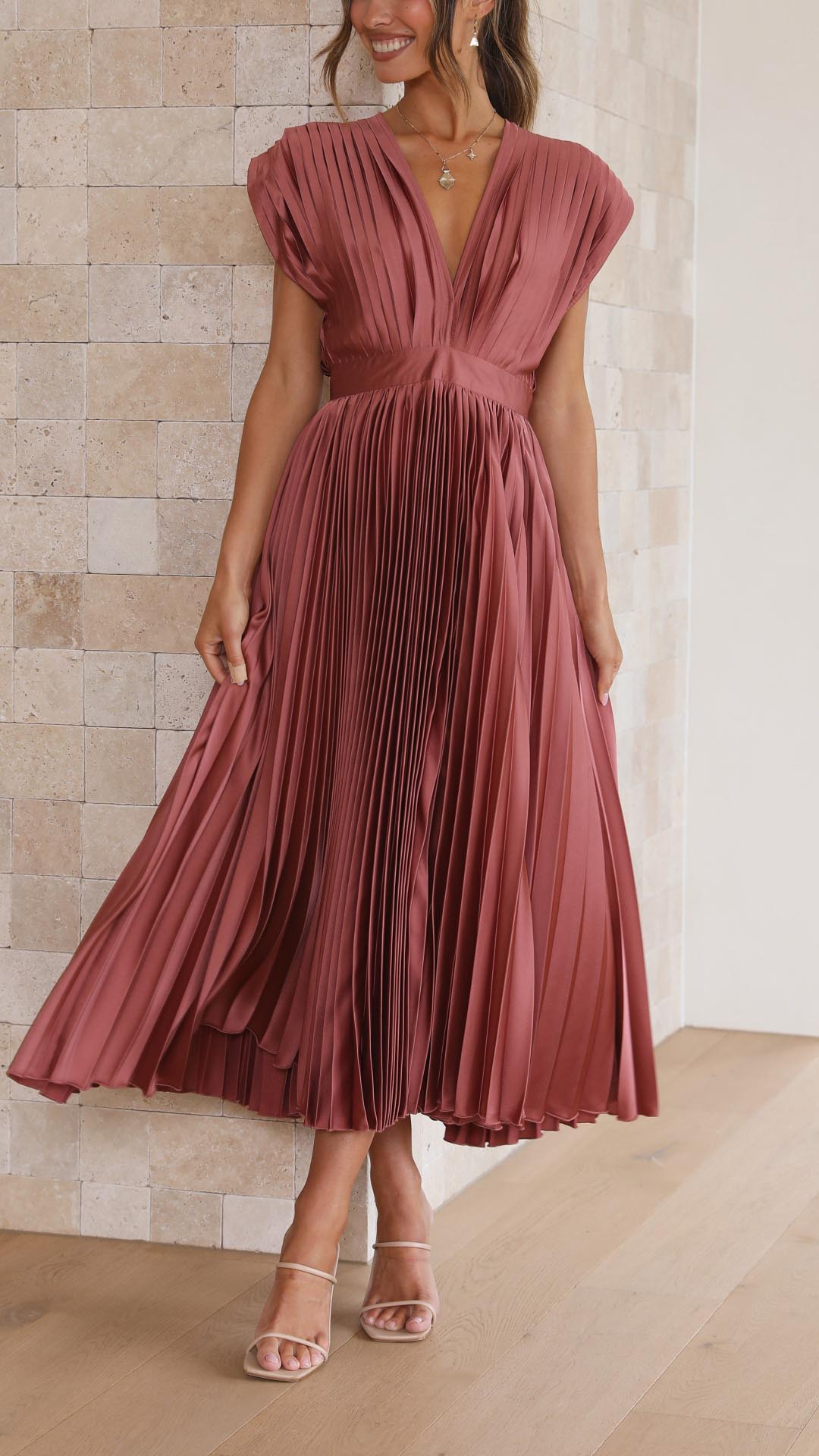 Camille | Stilvolles plissiertes Kleid für den Abend
