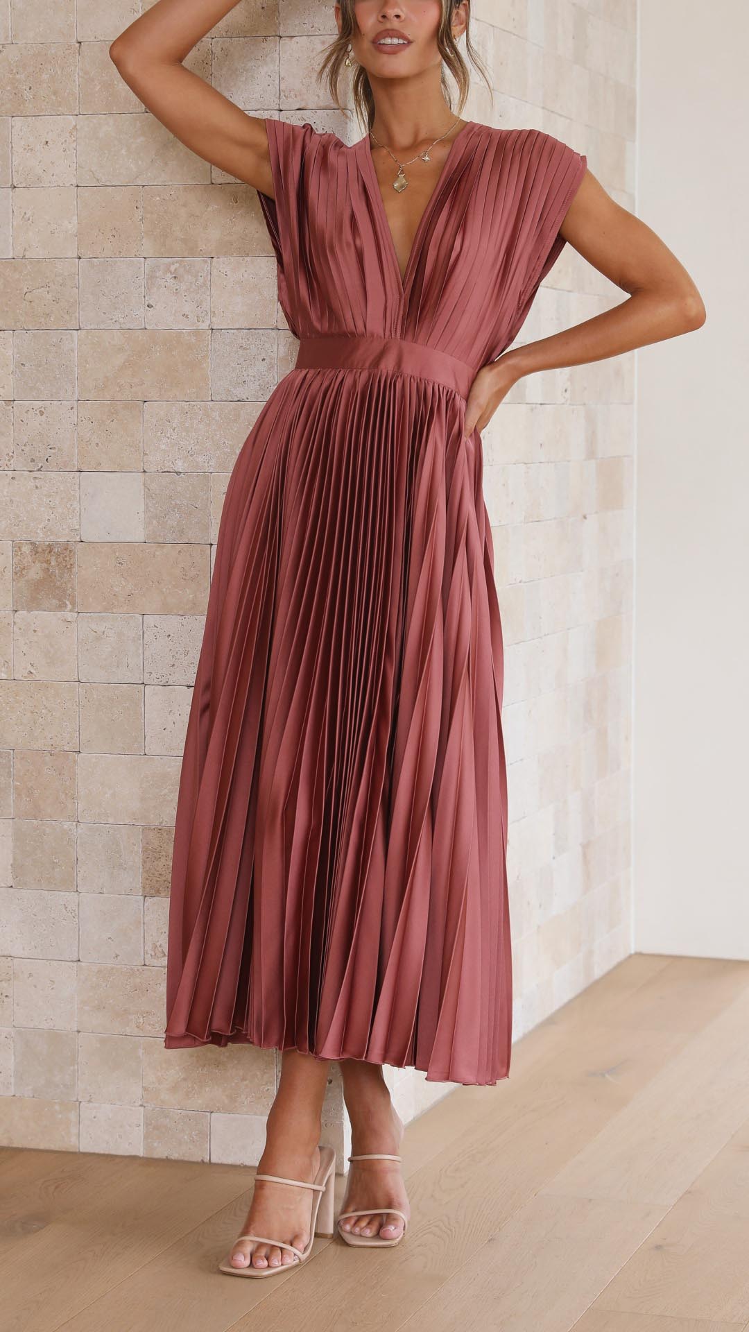 Camille | Stilvolles plissiertes Kleid für den Abend