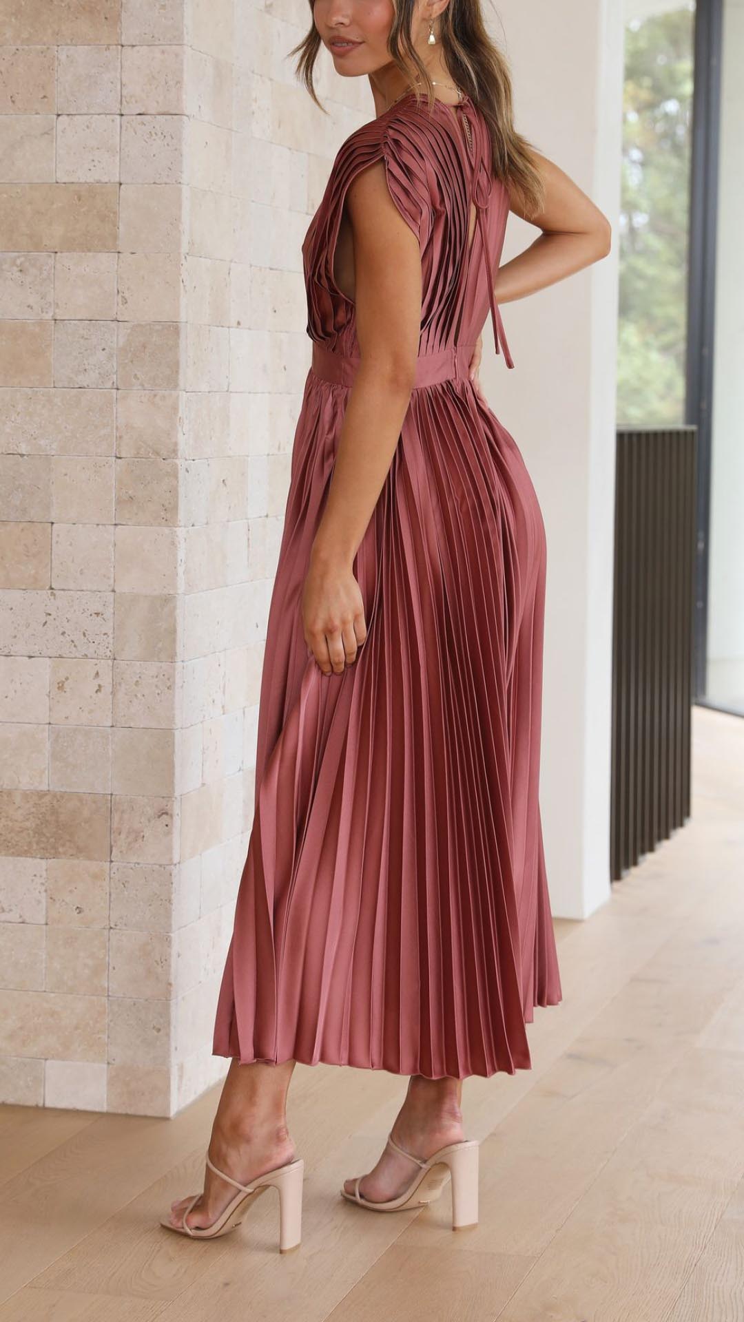 Camille | Stilvolles plissiertes Kleid für den Abend