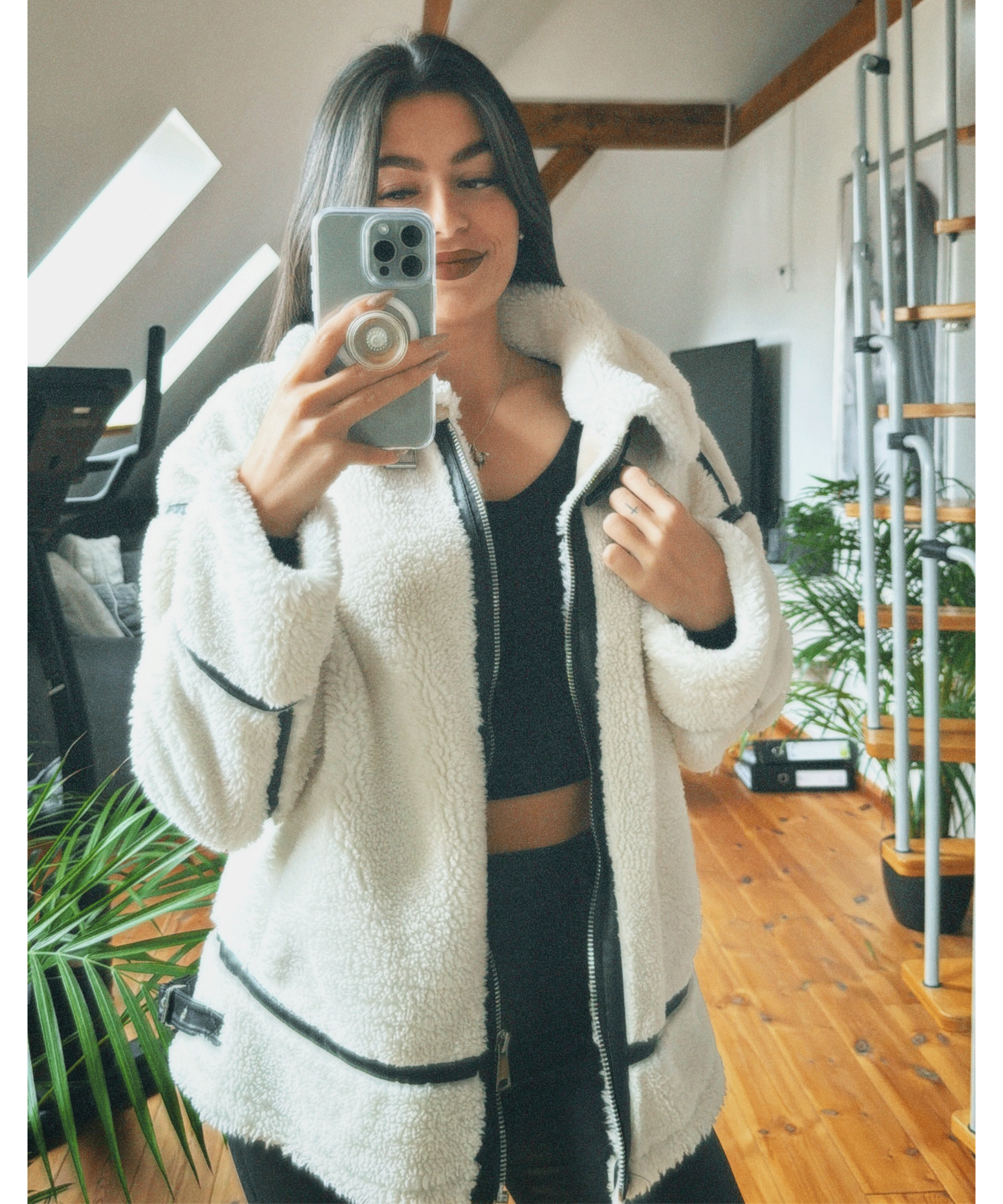 Saskia | Cremeweiße Teddyjacke