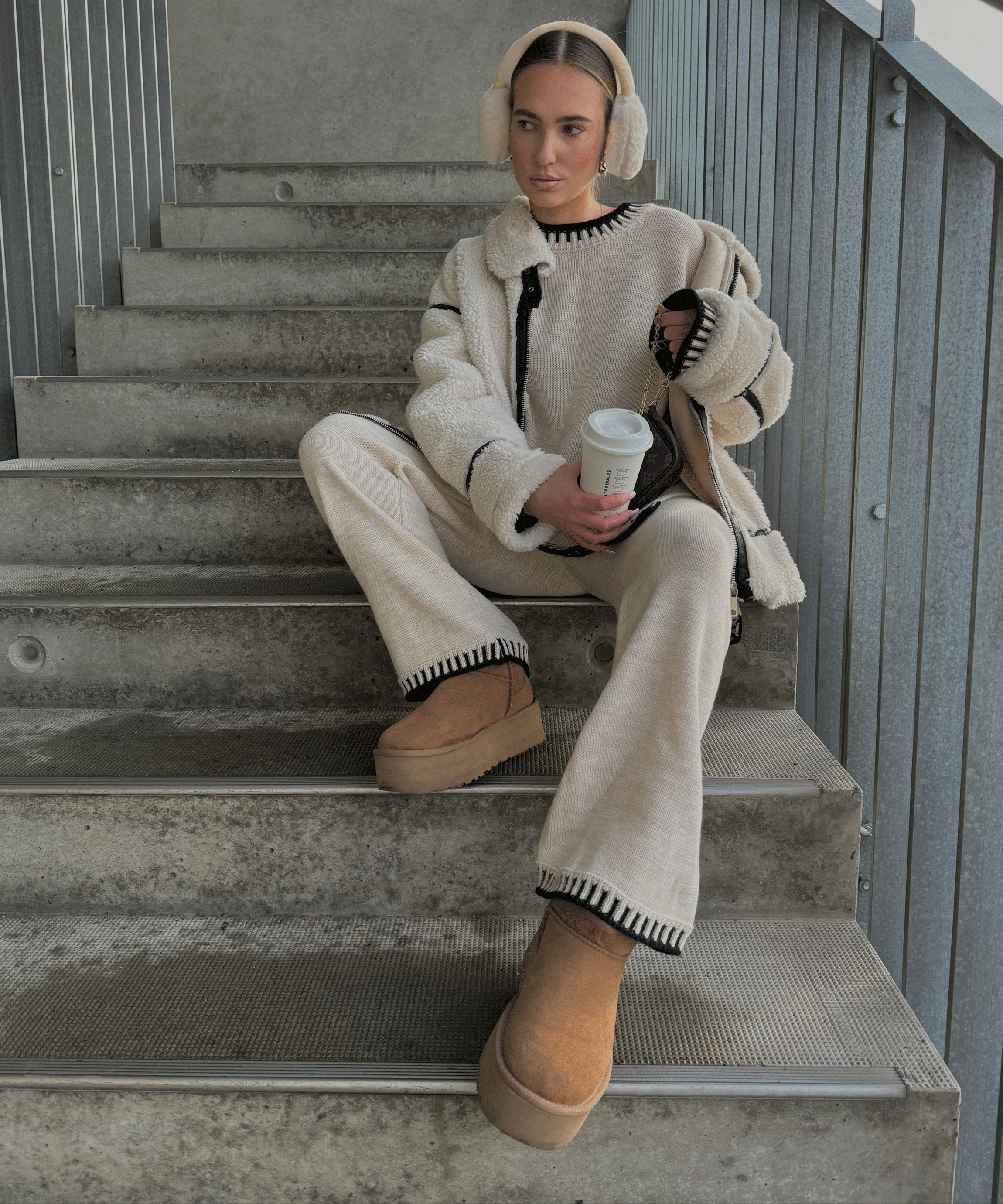 Saskia | Cremeweiße Teddyjacke