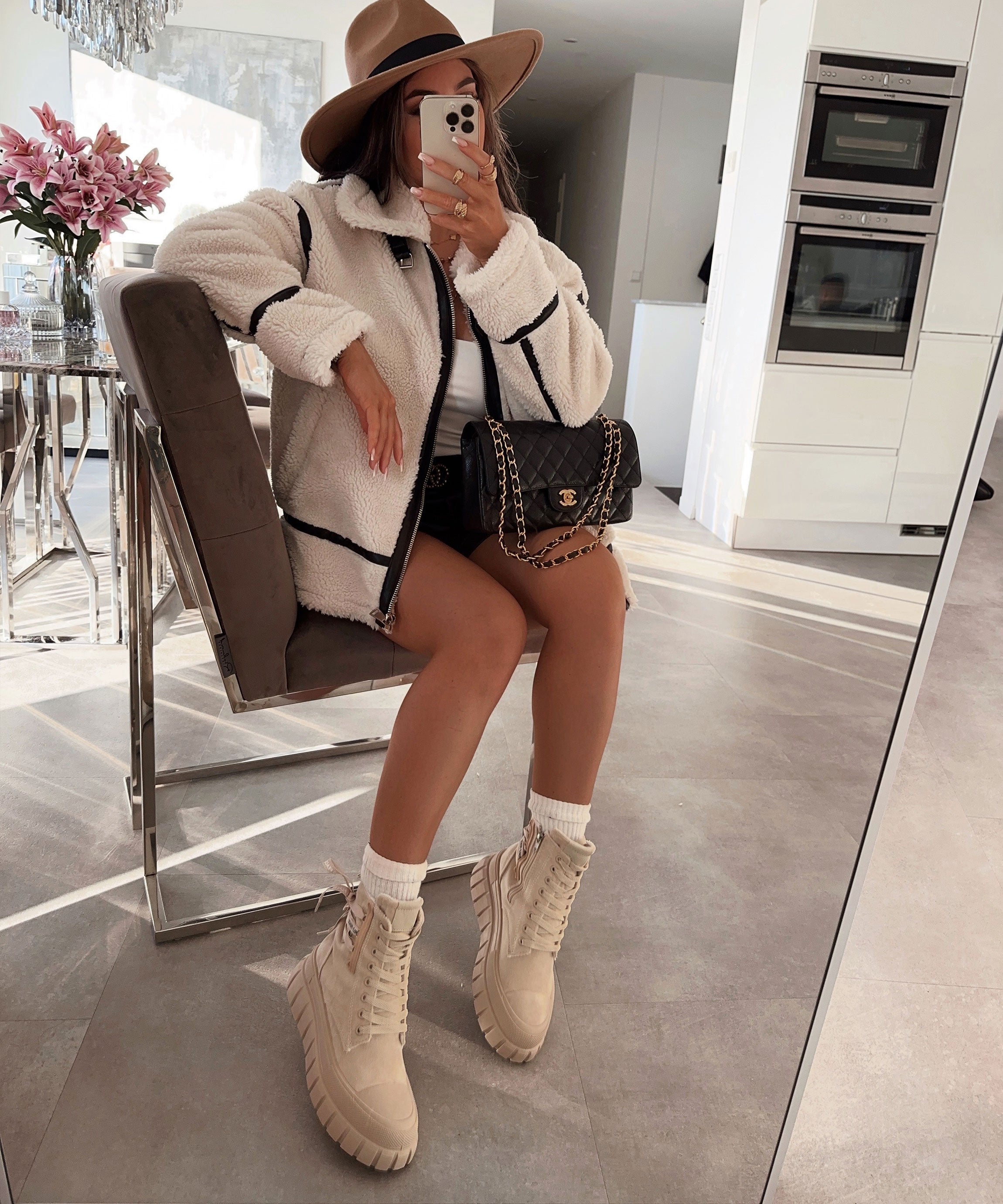 Saskia | Cremeweiße Teddyjacke