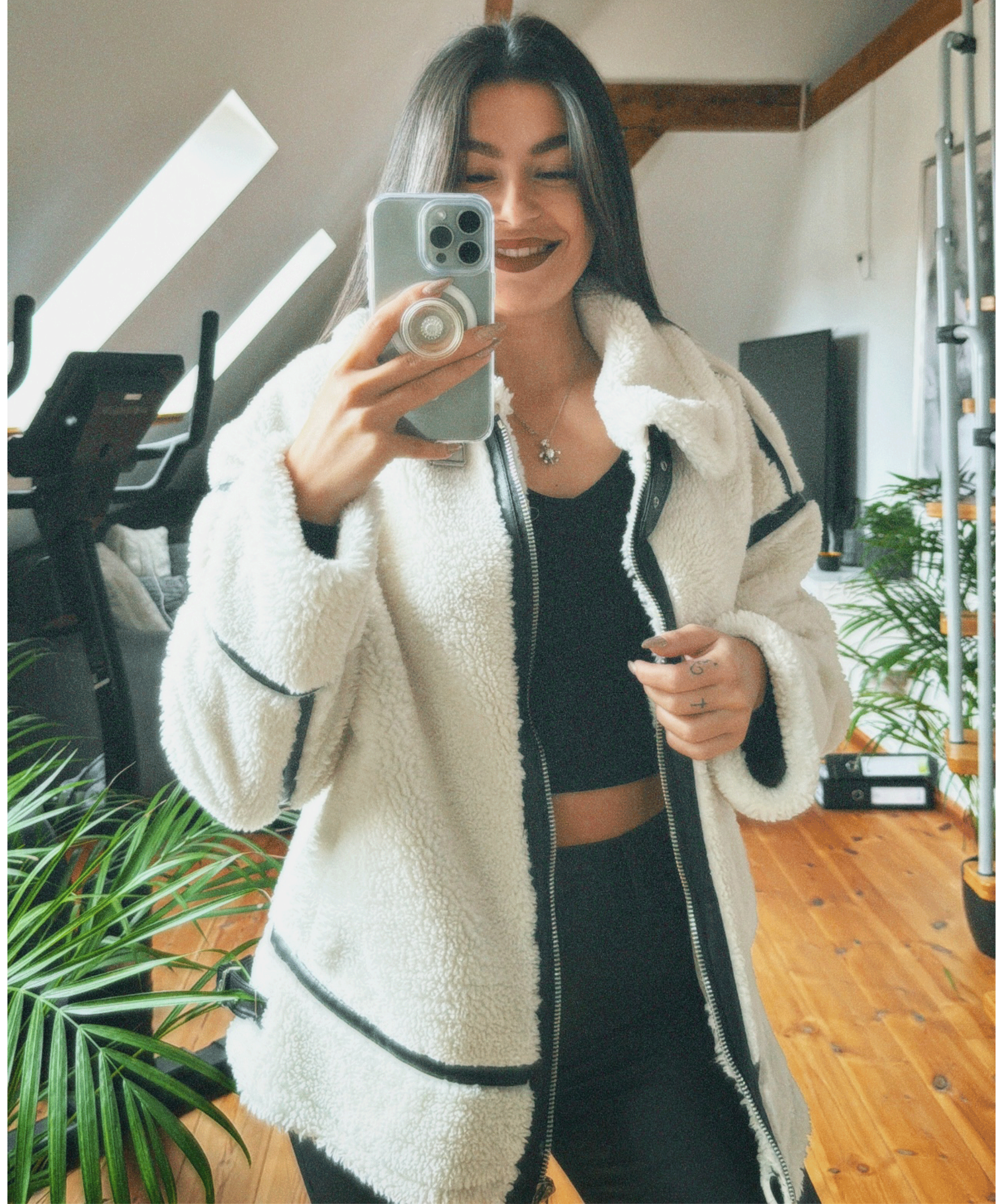 Saskia | Cremeweiße Teddyjacke