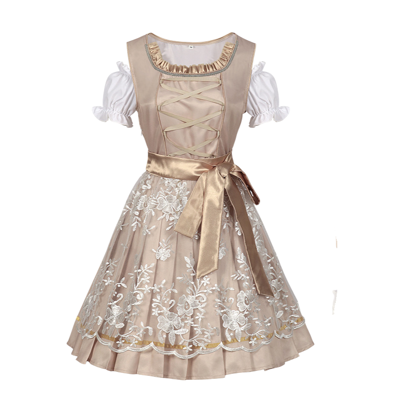 Beiges Oktoberfest-Dirndl für Damen