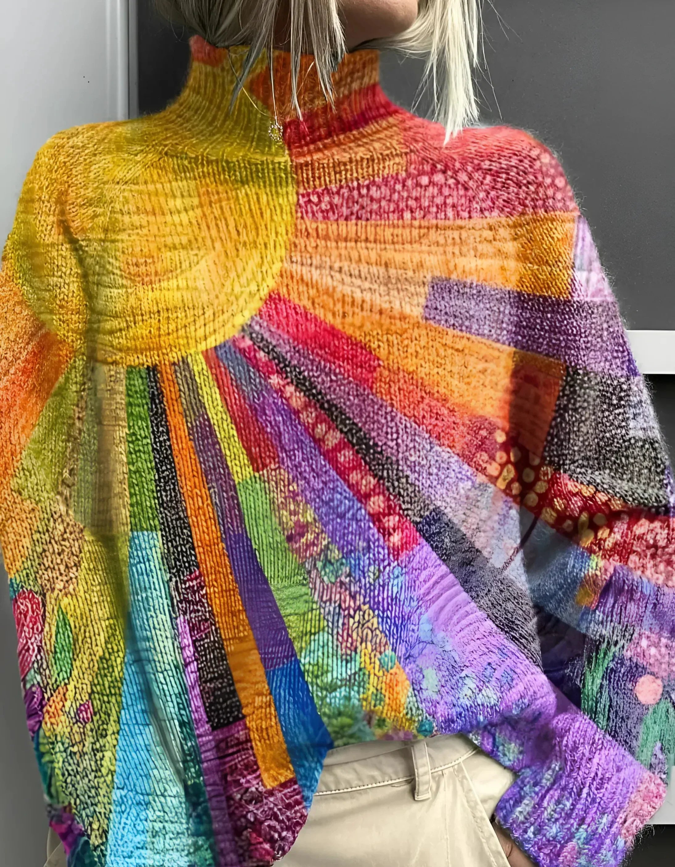 Adeline | Bunter & fröhlicher Rollkragenpullover