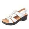 Jovi | Flache Damensandalen mit Rüschenblume