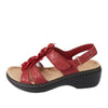 Jovi | Flache Damensandalen mit Rüschenblume