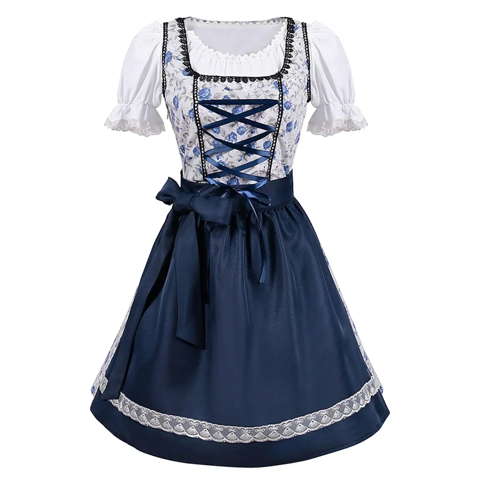 Blaues Damen-Dirndl im Traditionellen Oktoberfest-Stil