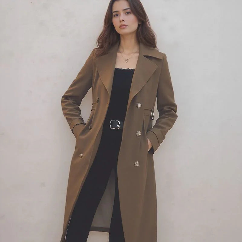 Laxie | Eleganter Mantel mit Samtfutter