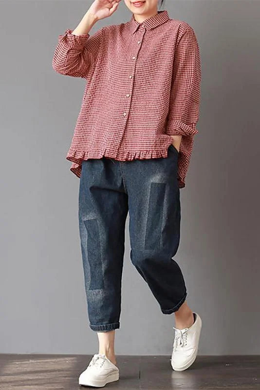 Lina | Kariertes Leinen-Baumwoll-Shirt