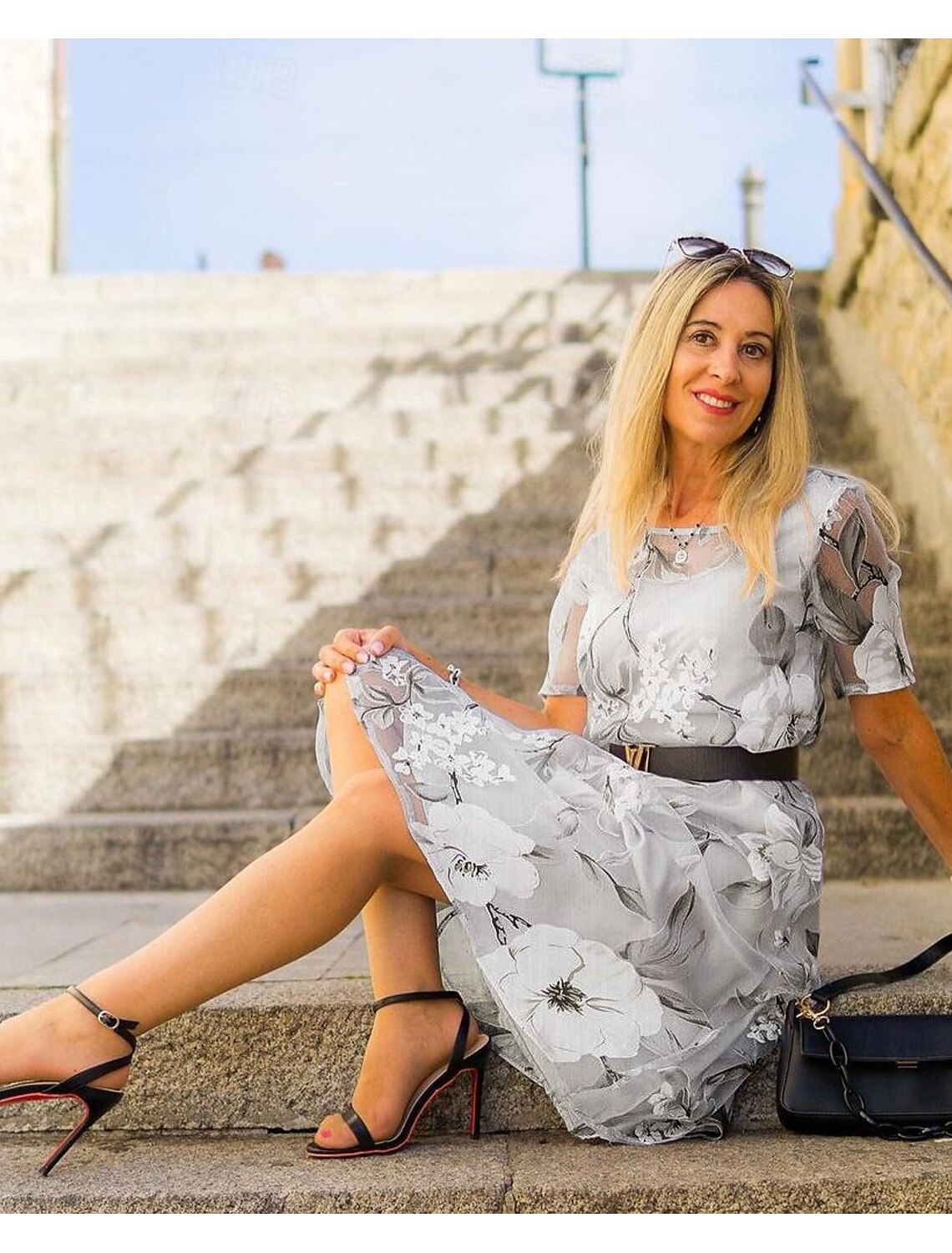 Kali | Elegantes Midikleid mit Rundhalsausschnitt