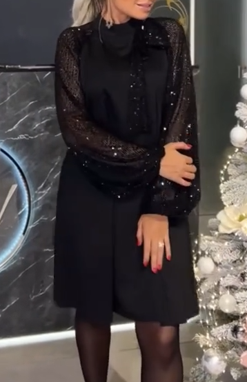 Elinor | Mesh-Paillettenkleid