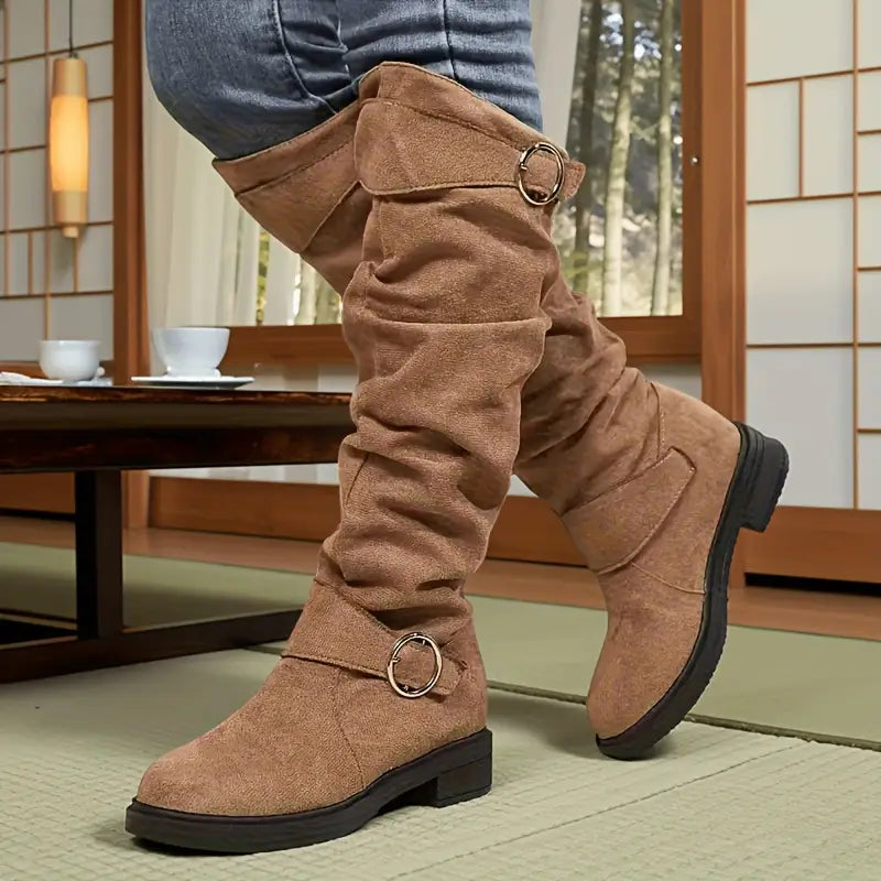 Loretta | Retro-Reitstiefel aus Wildleder