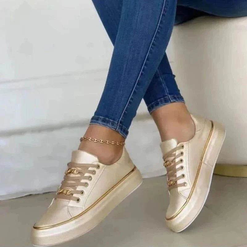 Levana™ – Modische Sneakers mit Ketten-Design - Gold / 36