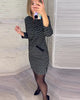 Caryn | Geometrisches Midikleid mit 3/4-Ärmeln
