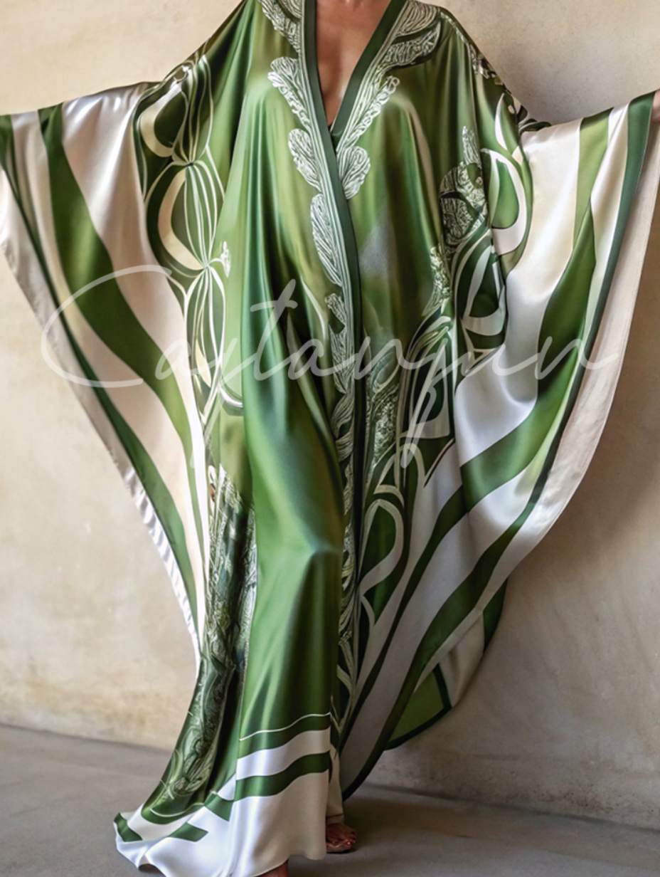 Raya | Seiden-Kaftan mit Ethno-Muster