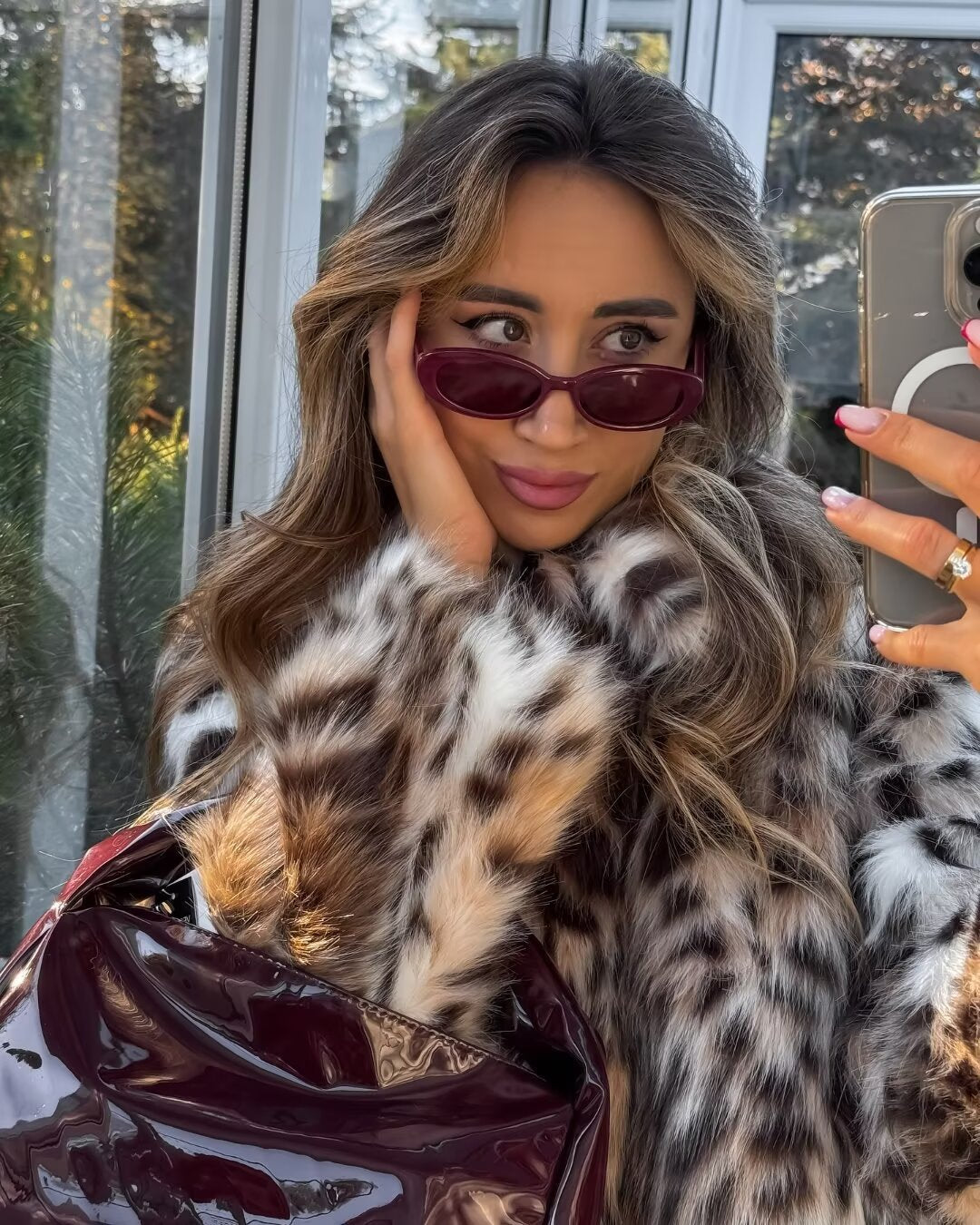 Zinira | Übergroße Kunstfelljacke