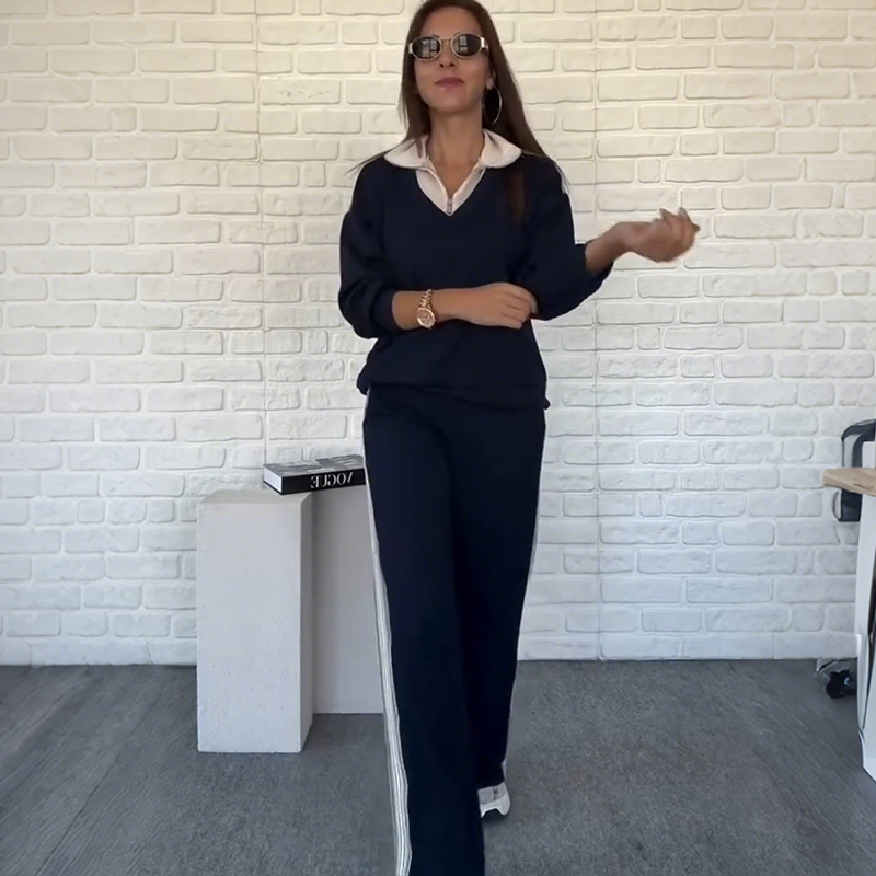 Koszulka damska długa -z tyłu z odwrotnością i spodniami